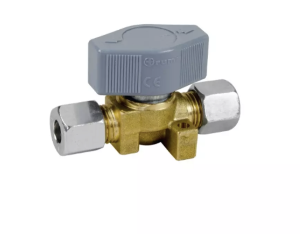 Gasskran enkel 8 mm rørkobling