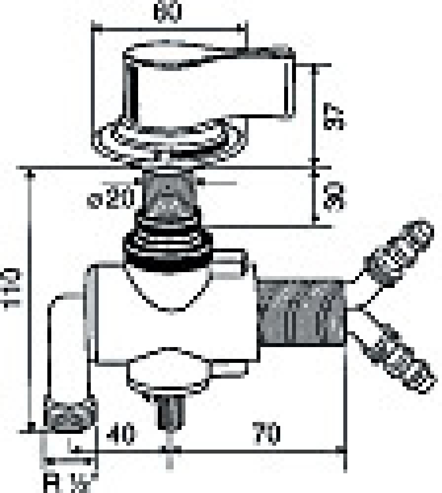 Kran varmtvann u/bryter T-rom