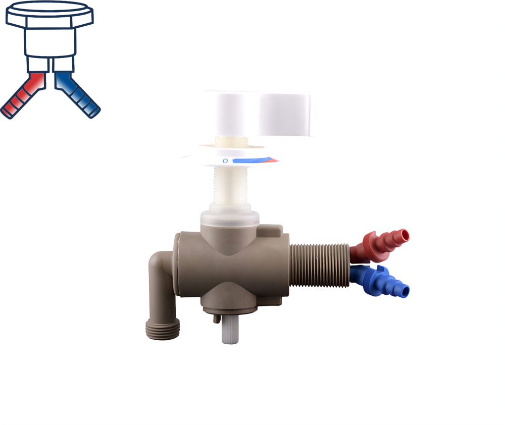 Kran dusj varmtvann m/bryter Mono-mix Hvit