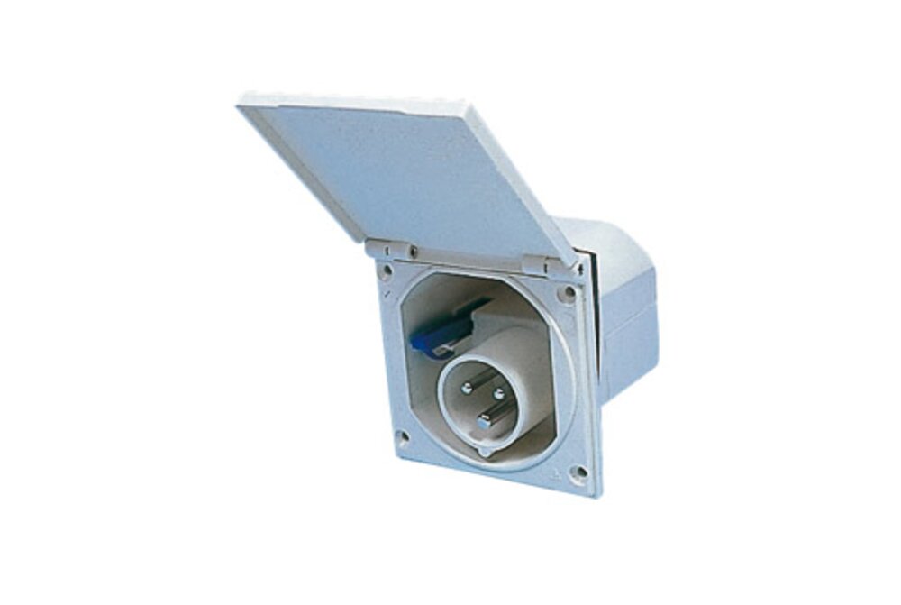 Inntak strøm utvendig 220V Hvit  100x100mm Inntak