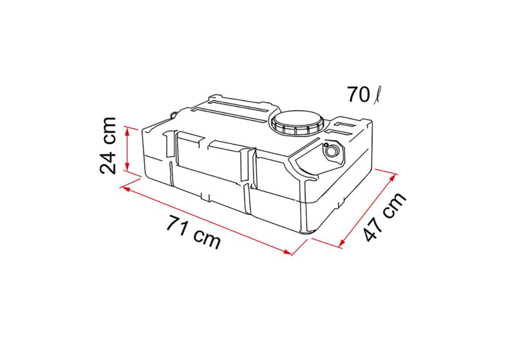 Universal ferskvannstank 70L