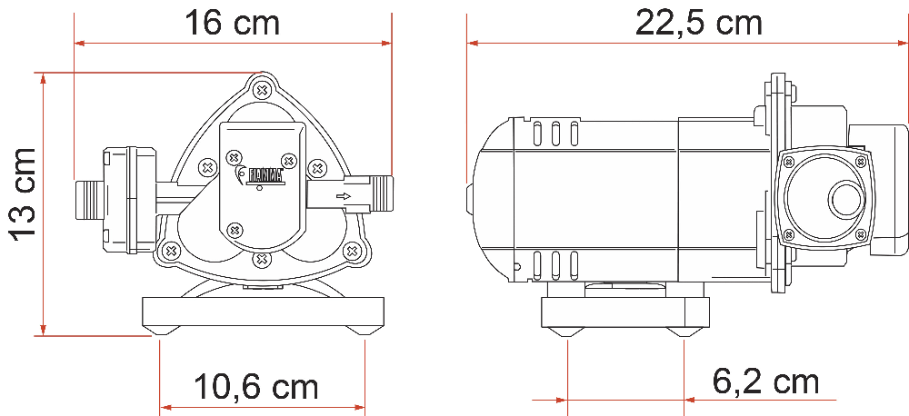 Aqua 8 Trykkpumpe 12V 10 liter