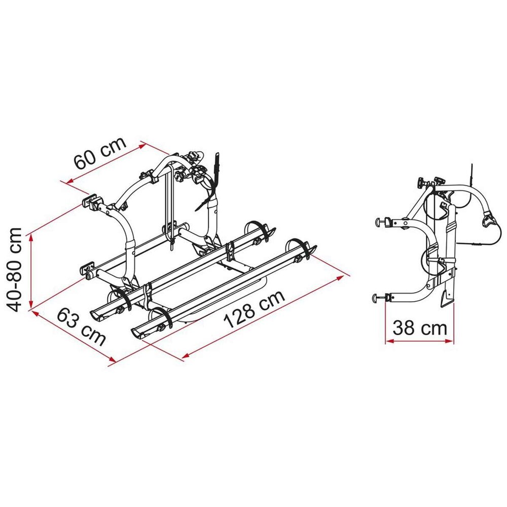 Sykkelstativ PRO C til bakvegg Kort innfestning