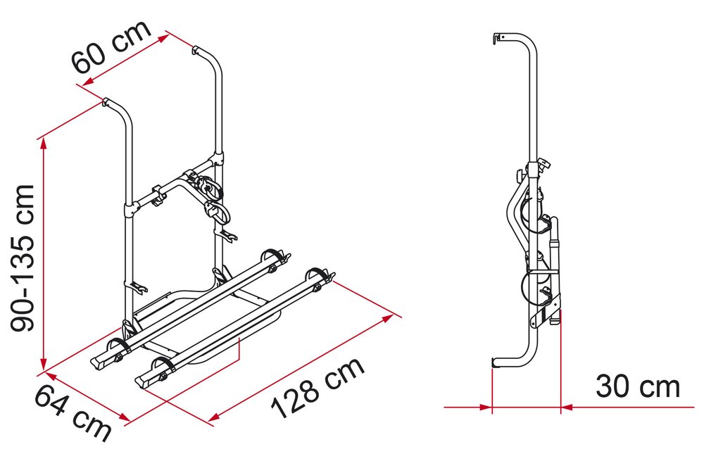 Sykkelstativ Carry-Bike Pro Hymer/Dethleffs Bakvegg Medium innfestning