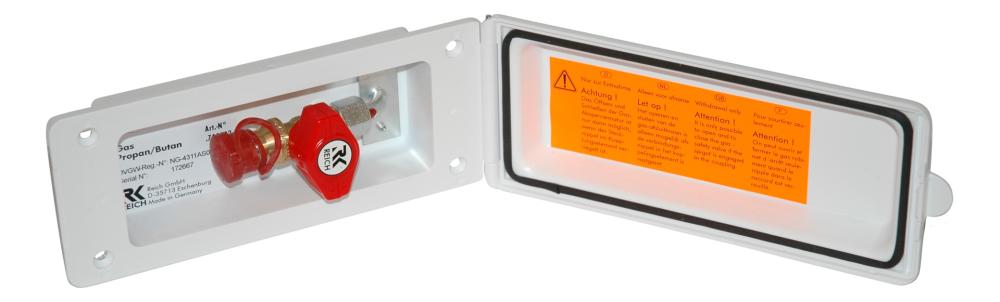 Gassuttak m/ hurtigkobling hvit