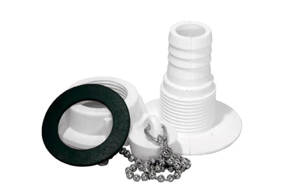 Avløp rett 19mm kpl hvit