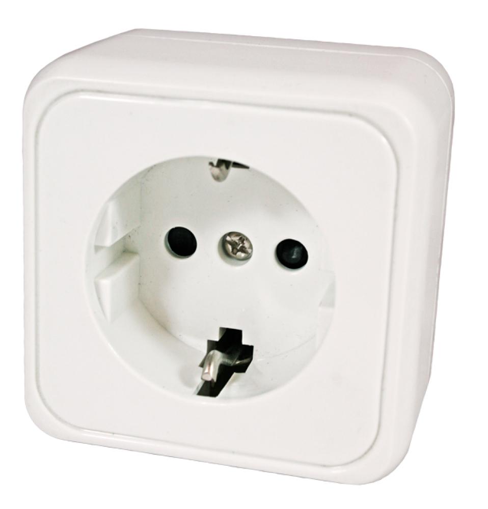 Enkel stikkontakt 230 V Hvit