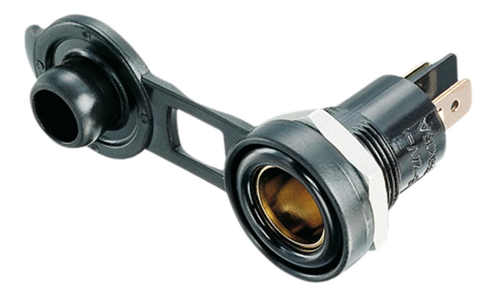 Kontakt innbygging 12V m/deksel liten