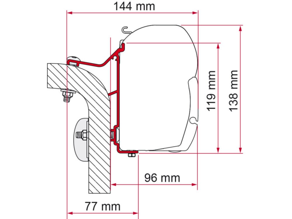Adapter Hymer Van/B2 400 Markisefeste