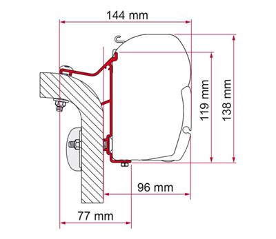 Adapter Hymer Van/B2 450 Markisefeste