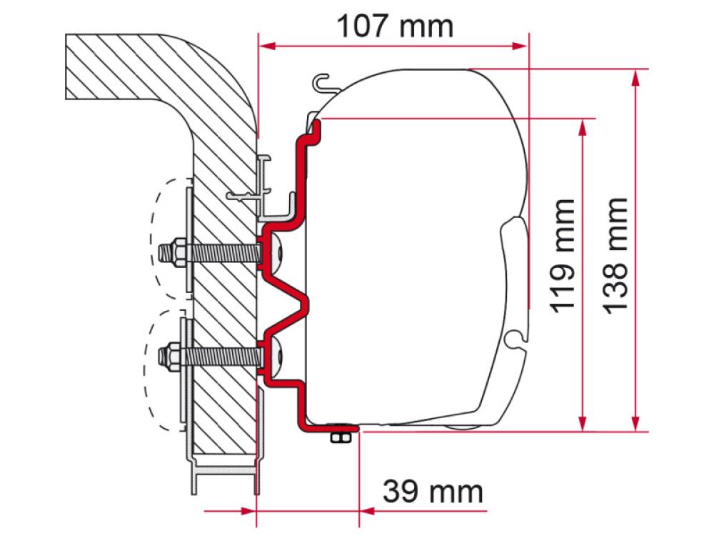 Adapter HymerCamp 400 Markisefeste