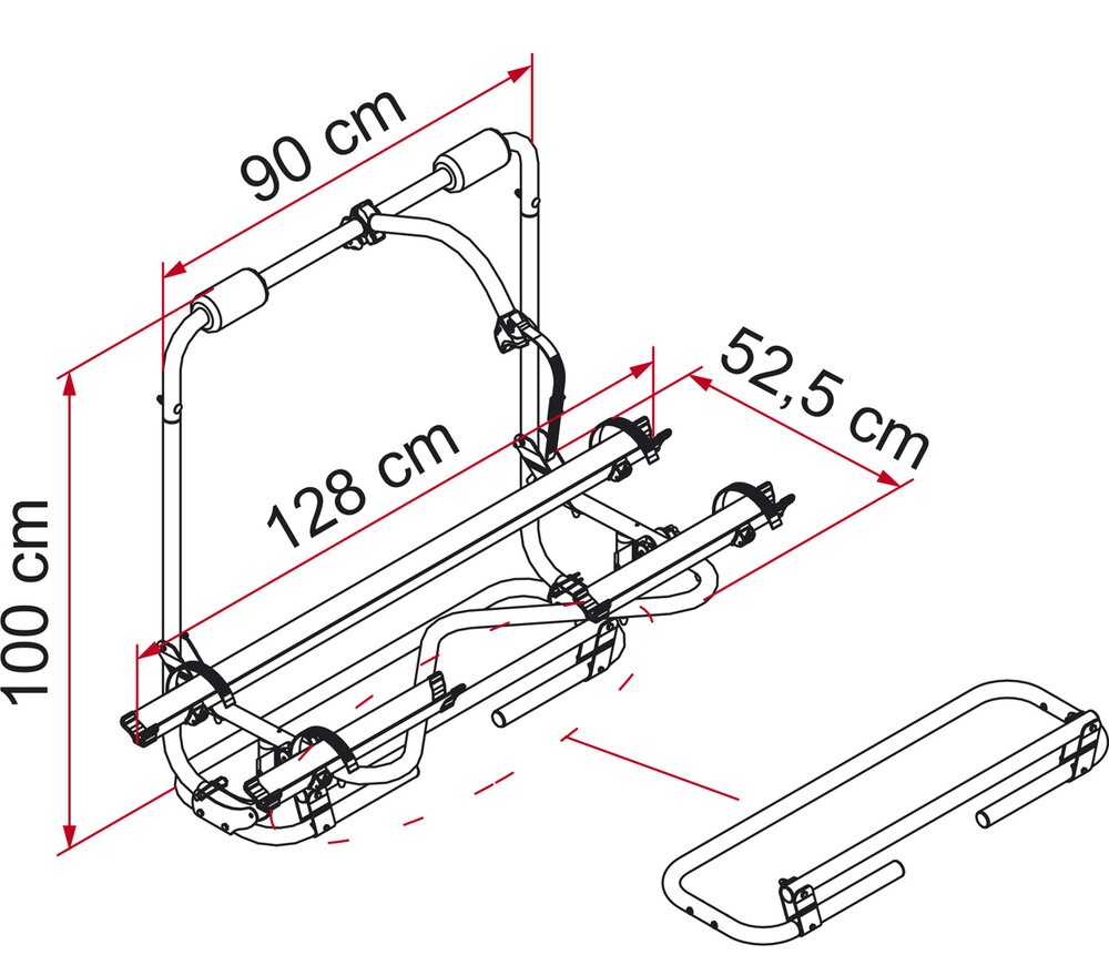 Sykkelstativ Caravan XL A PRO A-ramme Rød