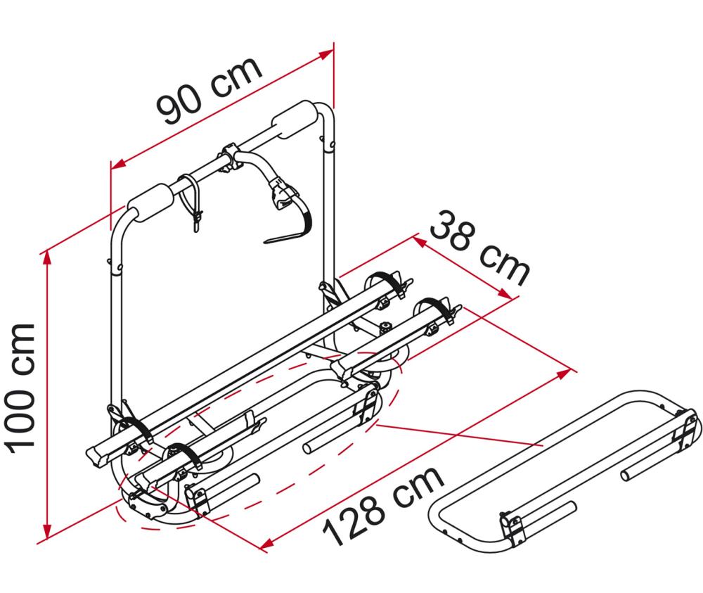 Sykkelstativ Caravan XL A PRO 200 A-ramme Rød