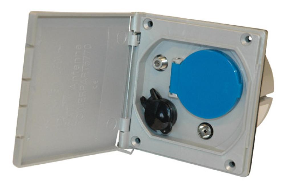 Uttak TV 12V 220V Kabel TV.Kv Sølvgrå Uttak