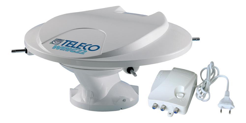 Antenne TV TELECO Wing 22 m/ 4 uttrekkbare armer Tv-antenne 16.5 12 V og 230 V