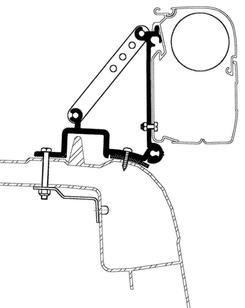 Feste markise Omn. Renault-Master 98 3-deler