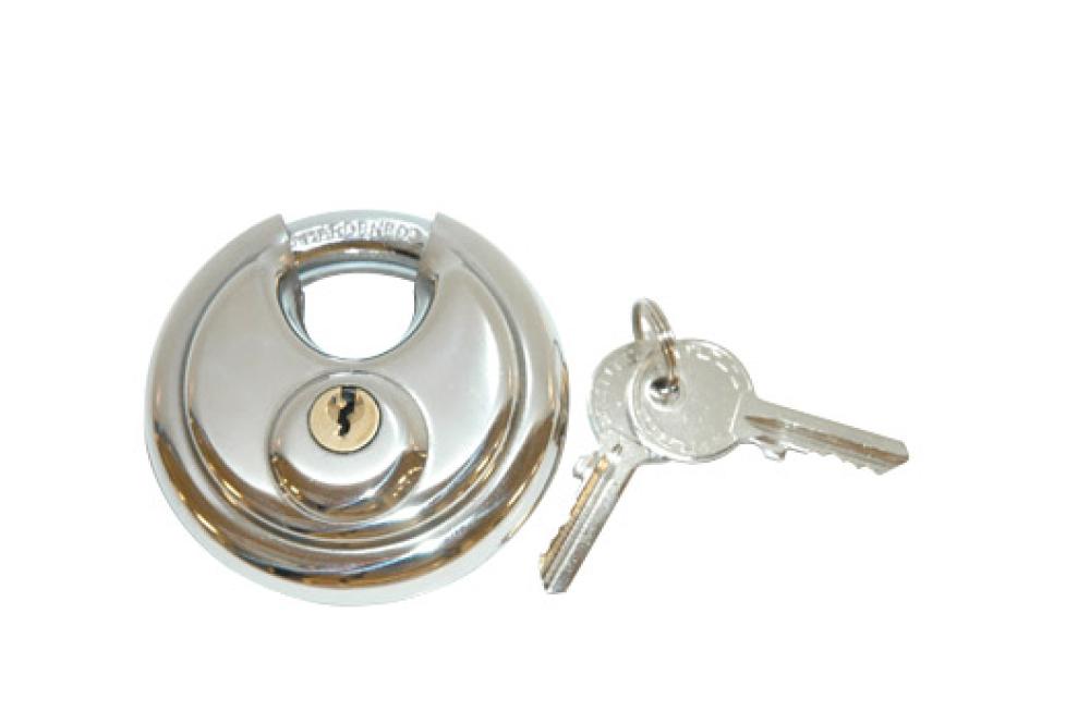 Lås hengelås kulek. m/2 nøkler