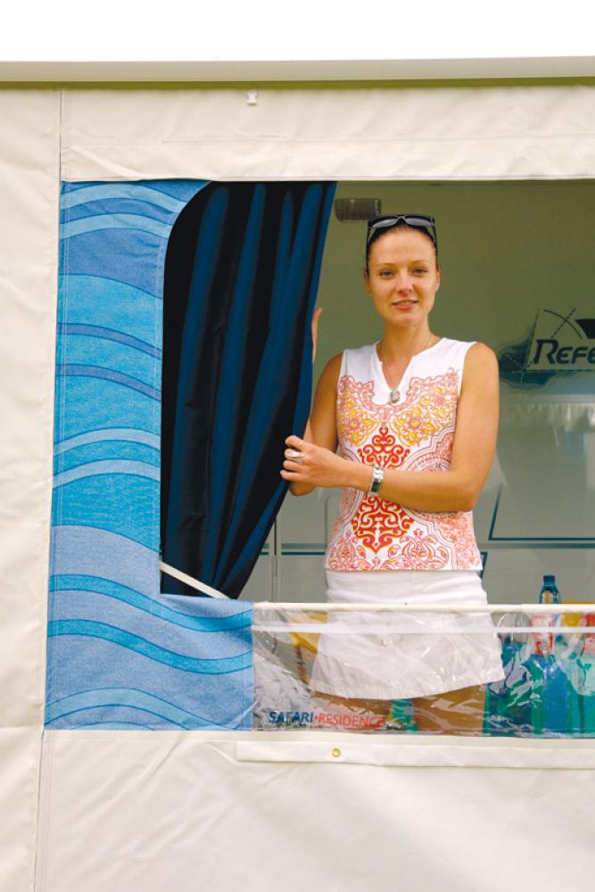 Gardinsett Omnistor safari-room 4 vindu blå