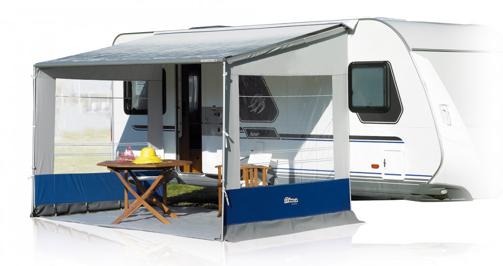 Caravanstore Sidevegg m/vindu Venstre Blå