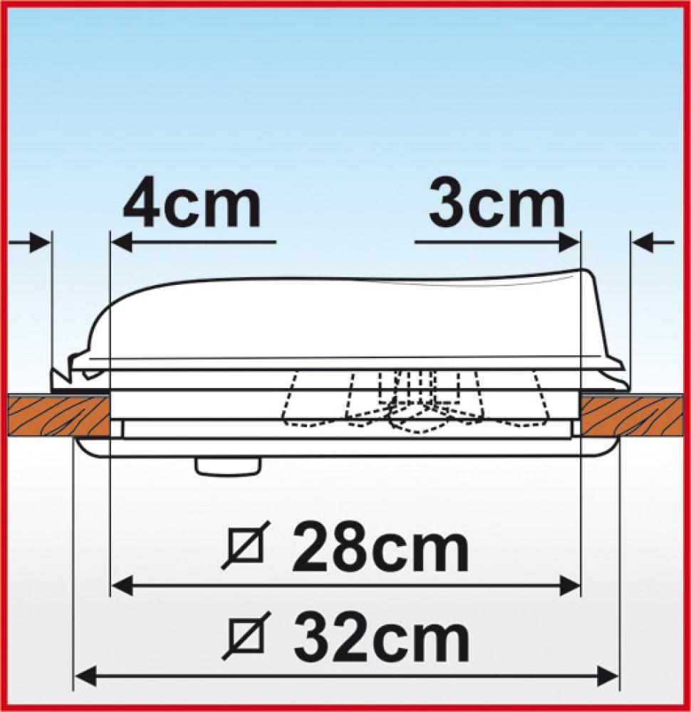 Turbo-Vent Takluke 280 x 280 mm Hvit