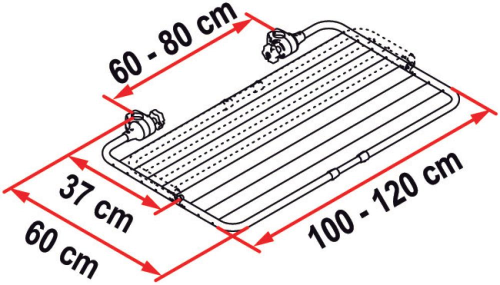 Tørkestativ for sykkelstativ Easy Dry 120 x 60 x 3 cm