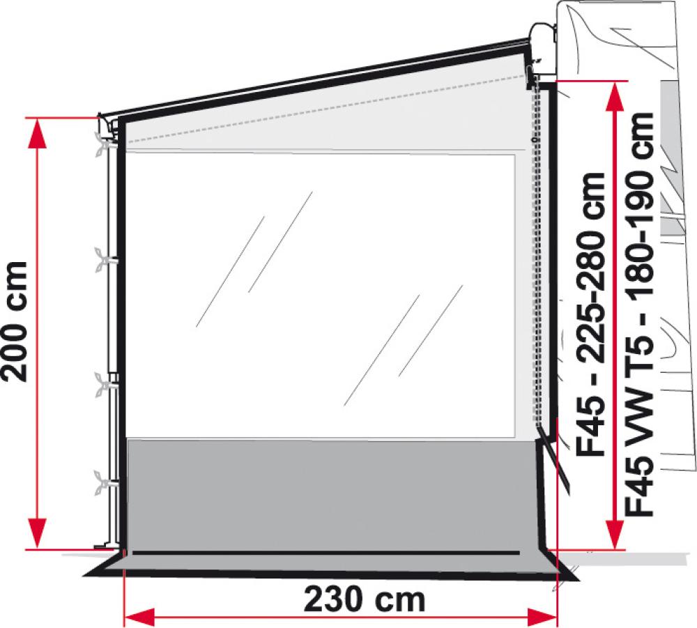 Side W Pro Van F45 Sidevegg m/vindu