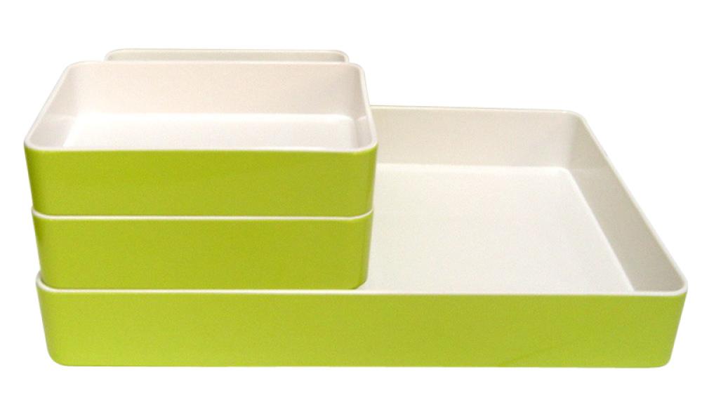 Serveringsfat 38x28 cm lime/hvit