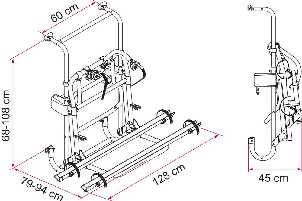 Sykkelstativ  E-bike Carry Bike LIFT 77 Bakvegg Medium innfestning