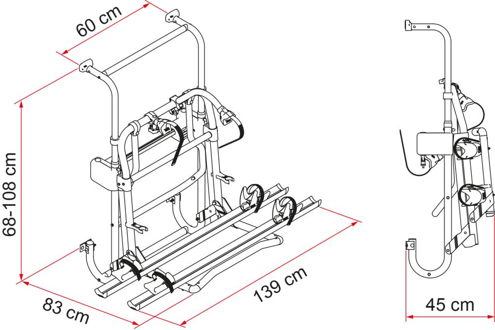 Sykkelstativ  E-bike Carry Bike LIFT 77 Bakvegg Medium innfestning