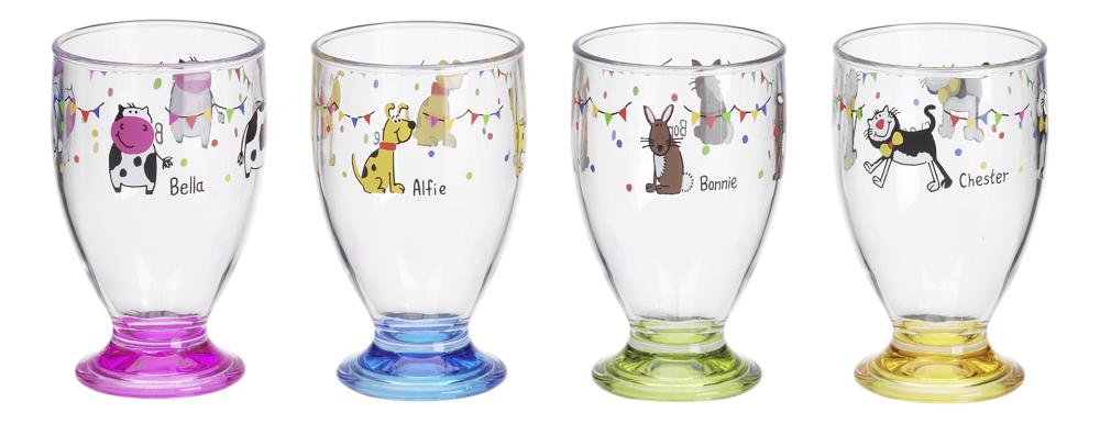 Glass Charlie & Friends Flerfarget 4 stk