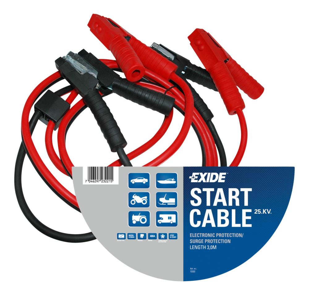 Startkabel 25 kv overspenningsvern 3,0m