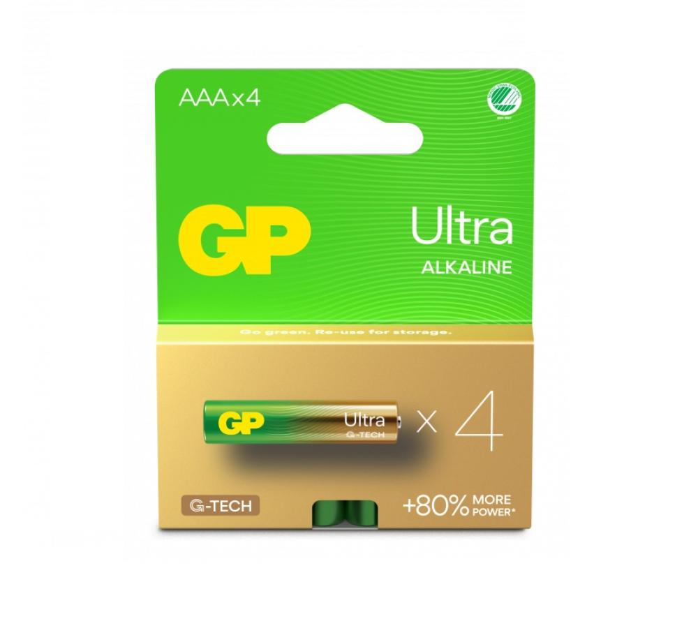 Husholdningsbatteri GP Ultra Alkaline AAA 4 stk