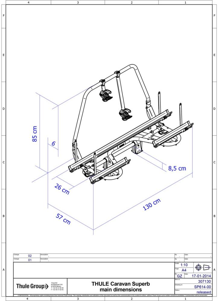 Sykkelstativ Caravan Superb Standard A-ramme