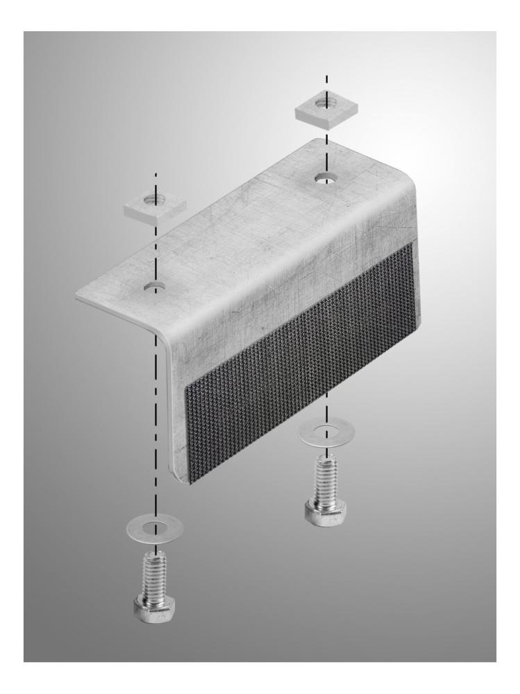 Festeplate L til alu stangsett BJORLI. Pk 4 stk