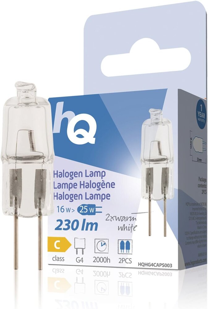 Lyspære halogen 16W pk à 2 stk