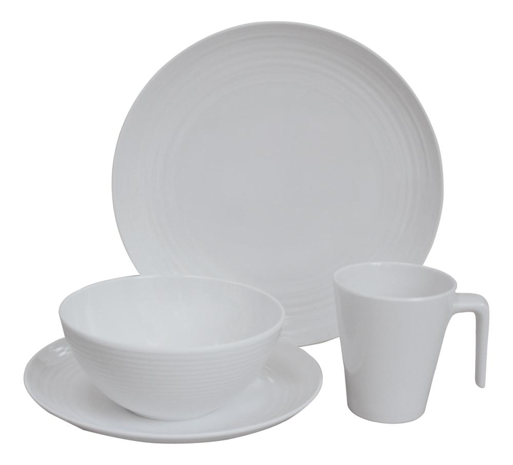 Servise Seramika Vanilla Hvit Melamin 16 deler