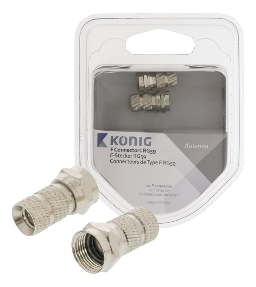 F-Connector 5,45 mm -Twist on, 2 stk F RG59