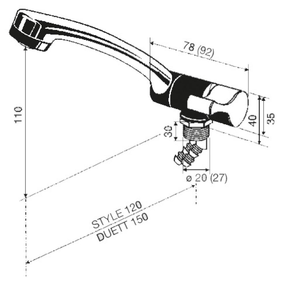 Monomix Style 2005 Vannkran blande Chrome