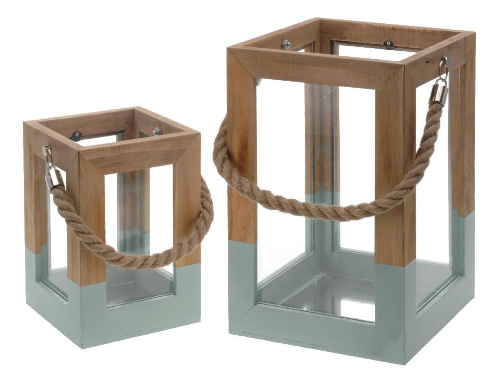 Lykt pynte sett 2 stk 205mm ass. farger