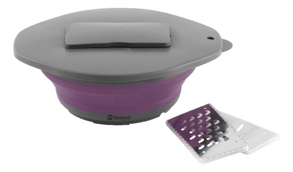 Collaps Skål m/lokk &amp; rivjern Lilla