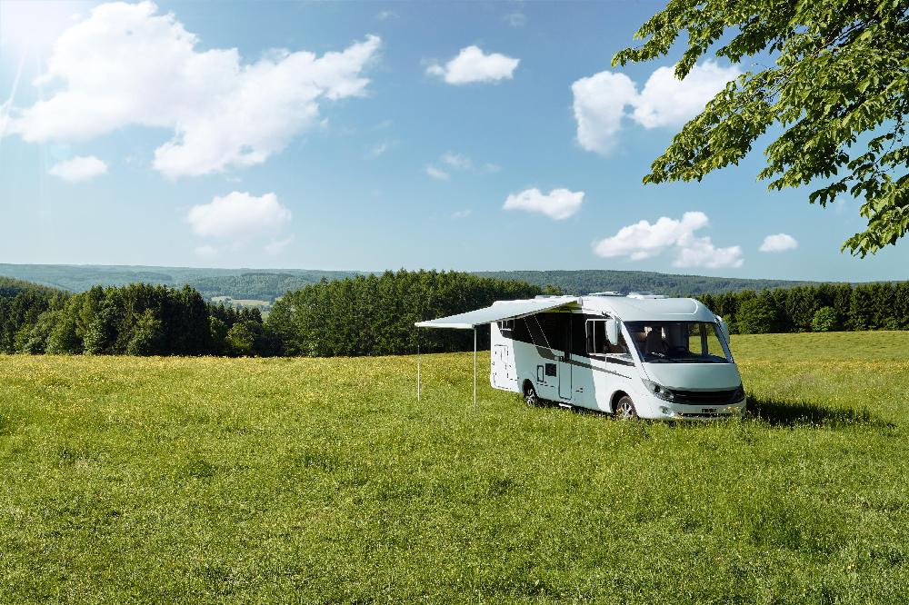 Omnistor 5200 Markise Hvit kassett 500 Mystic Grey