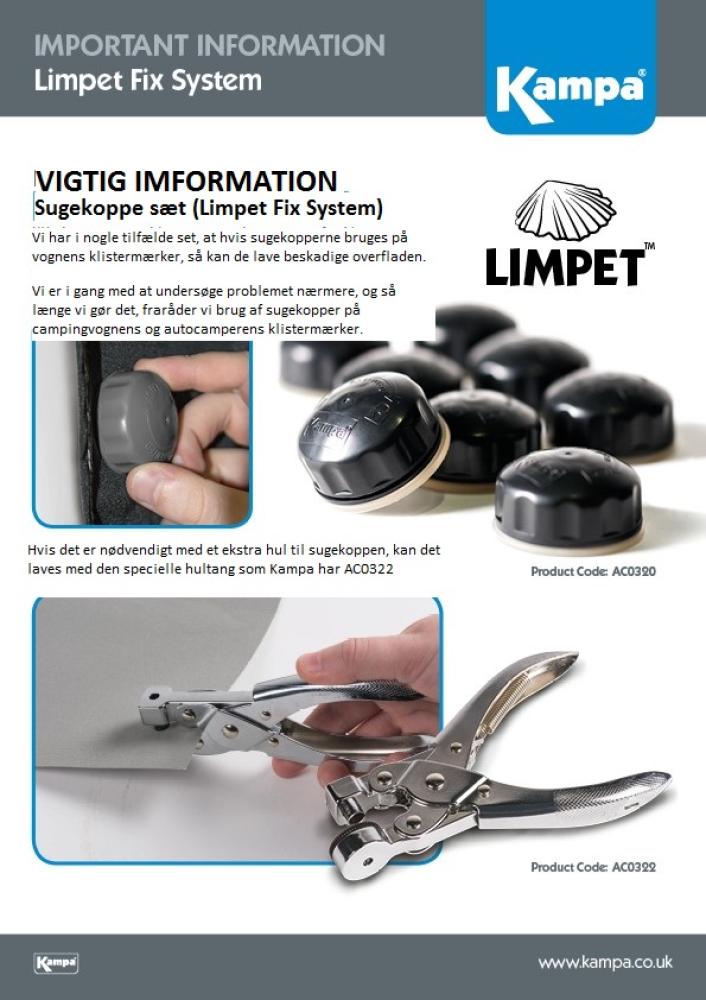 Limpet Fix System Sugekoppfeste 8 stk