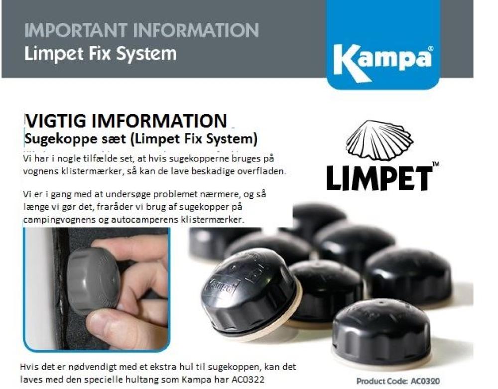 Limpet Fix System Sugekoppfeste 8 stk