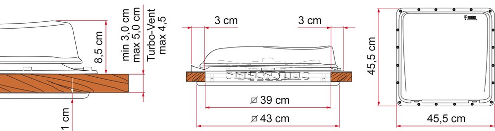 Turbo-Vent Takluke 400x400 mm Crystal