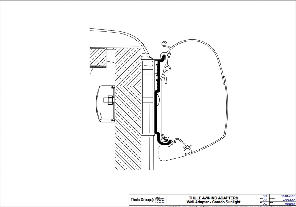 Adapter markise THULE Sunlight Carado sett
