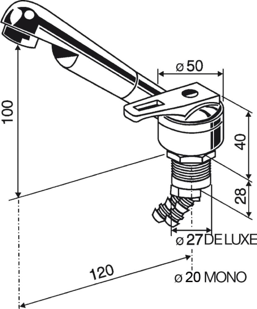 Twist Large Vannkran blande Chrome Uniquick