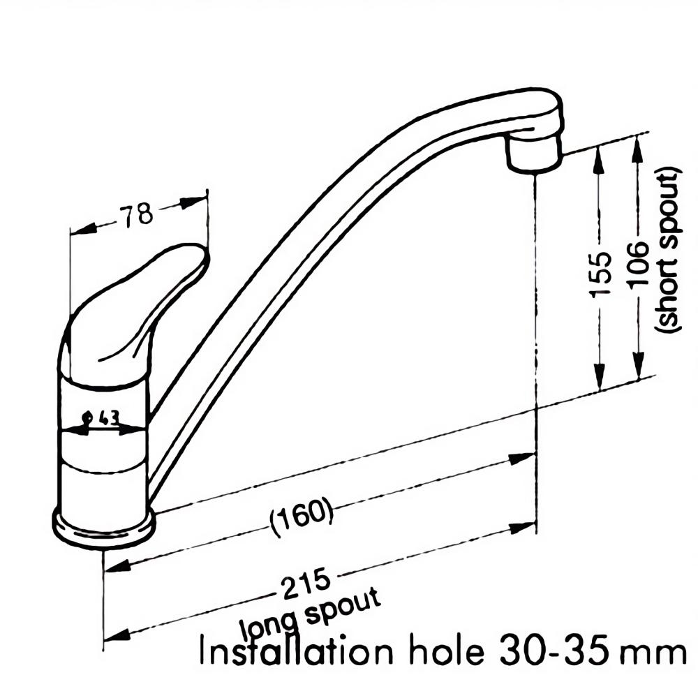 Charisma 215 Vannkran blande Kunststoff