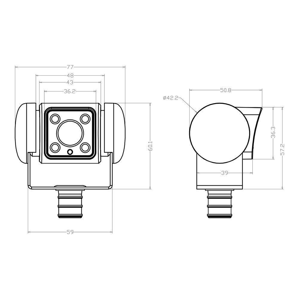 CAM45W NAV Ryggekamera Hvit