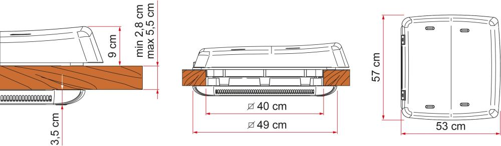 Takluke Vent F Pro 400 x 400 mm Hvit