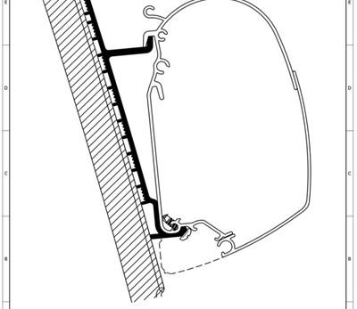 Feste markise Ducato H3 Wand Adapter 3 deler